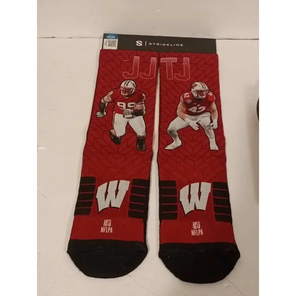 Mens Strideline J.J. Watt &‎ T.J. Watt Wisconsin Badgers Legends Crew Socks.